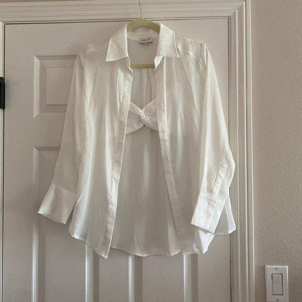 NWOT Luna B blouse with bra top set size S